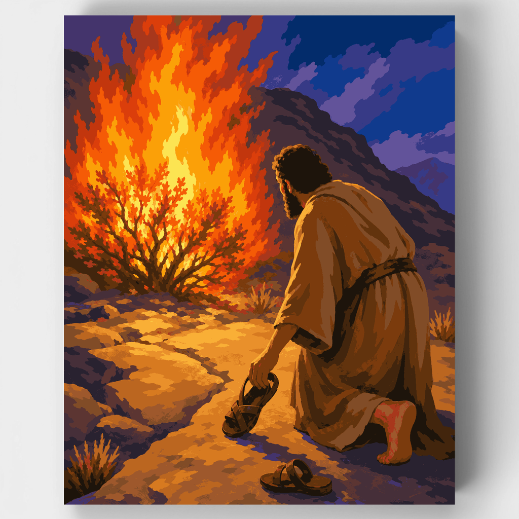 Moses and the Burning Bush - Paint by Numbers Kit