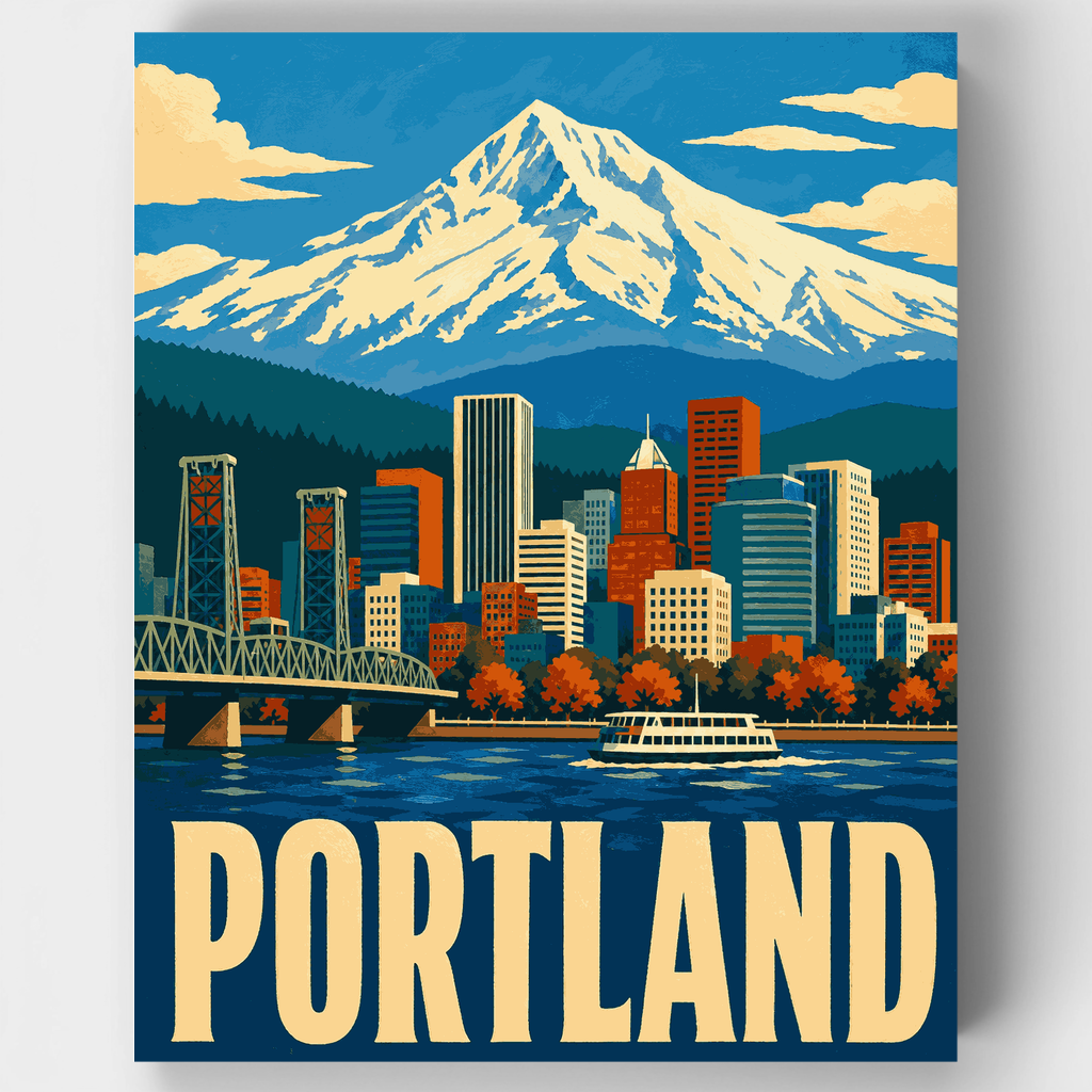Kit de pintura por números - Skyline del Monte Hood — Estándar