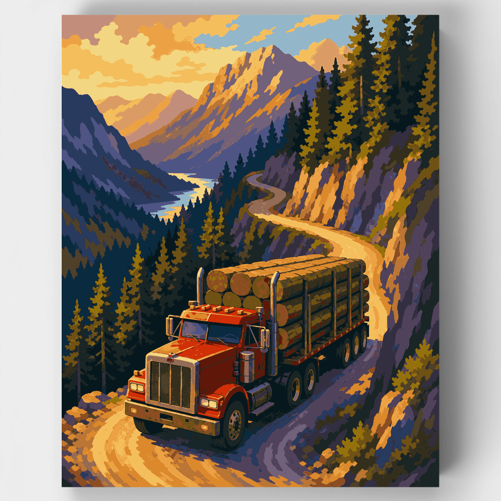 Camino forestal de montaña - Kit de pintura por números — Estándar