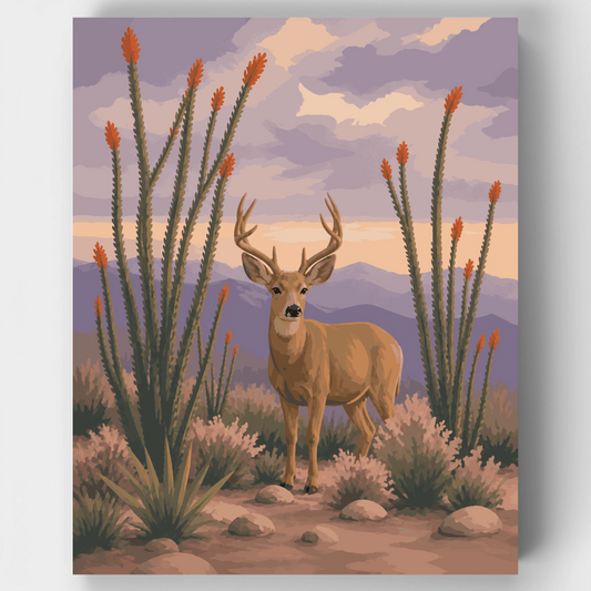 Mule Deer at Dawn - Paint by Numbers Kit