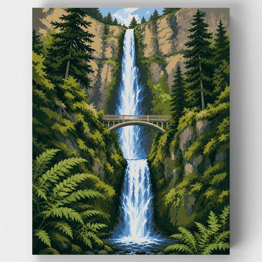 Multnomah Falls Bridge - Paint by Numbers Kit