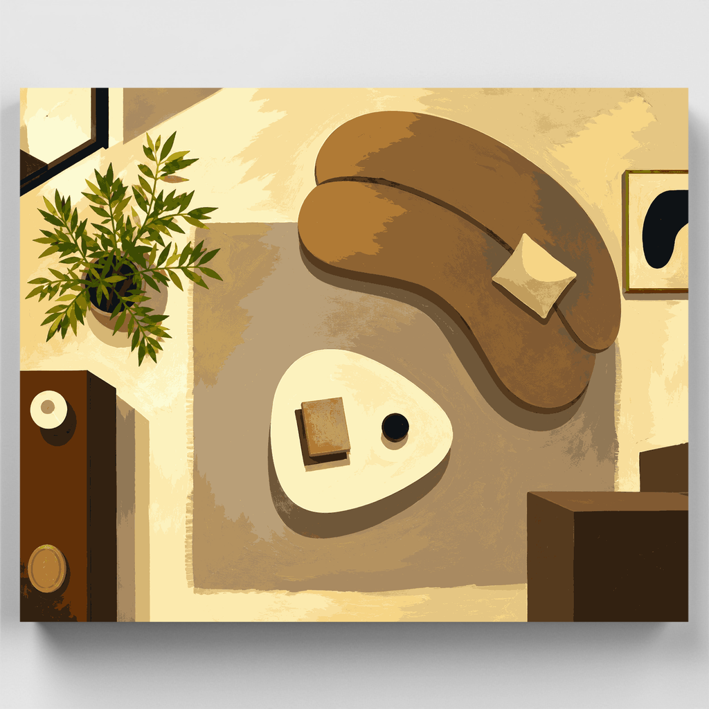 Mushroom Sofa from Above - Paint by Numbers Kit