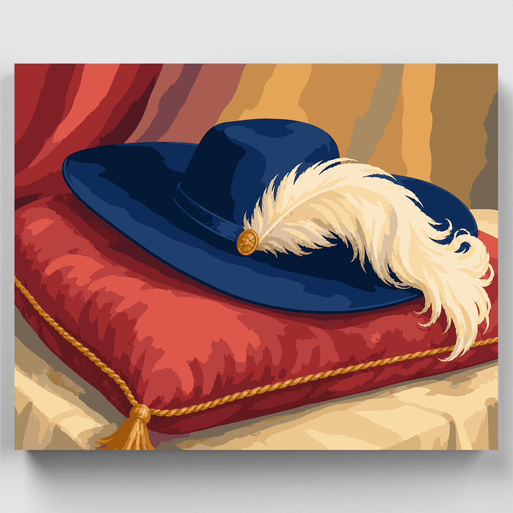 Sombrero con pluma de mosquetero: Kit de pintura por números — Estándar