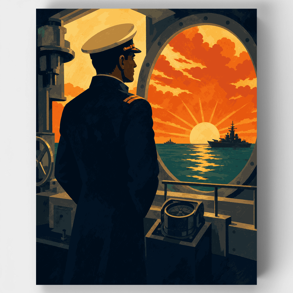 Oficial naval al atardecer - Kit de pintura por números — Estándar