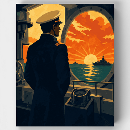 Naval Officer at Sunset - Paint by Numbers Kit