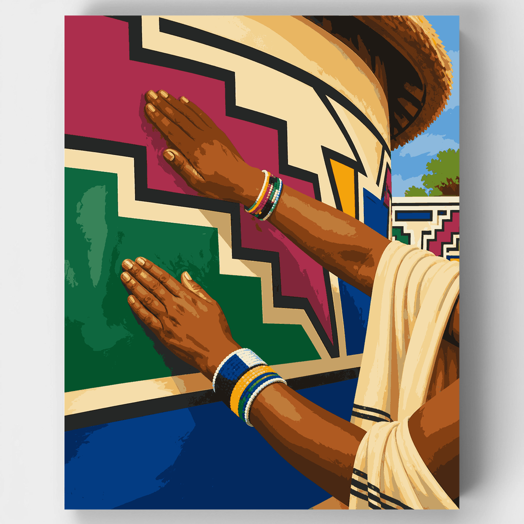 Patrones de pared Ndebele - Kit de pintura por números — Estándar