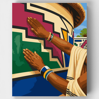 Ndebele Wall Patterns - Paint by Numbers Kit