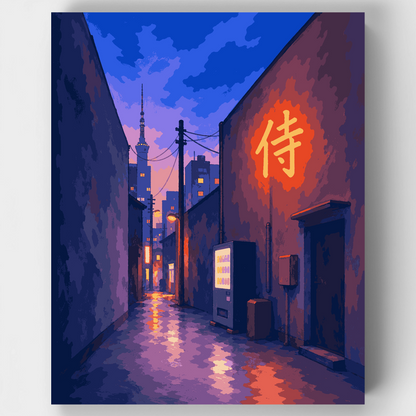 Neon Alley Glow - Paint by Numbers Kit