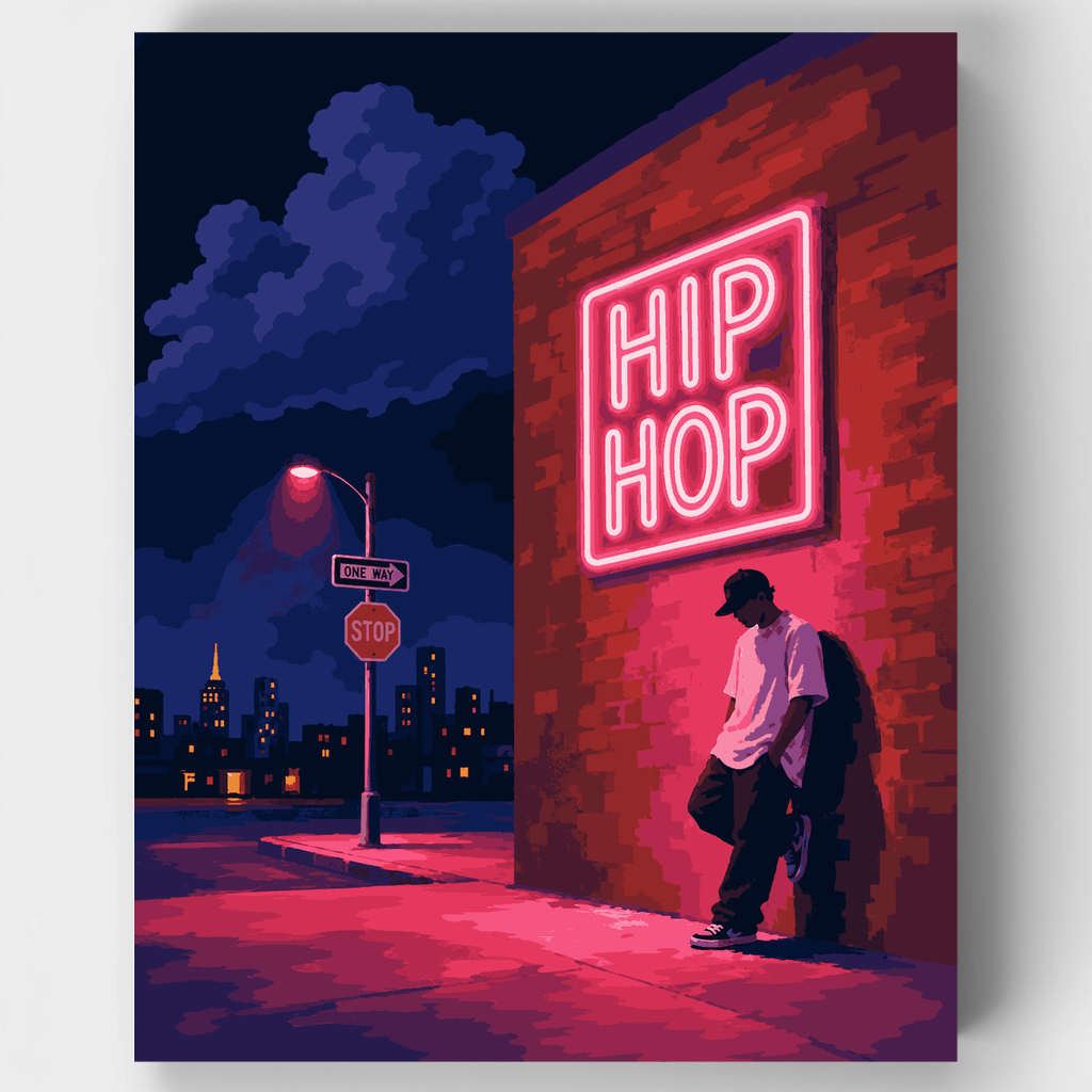 Rincón de Neón de Noche - Kit de Pintura por Números — Estándar