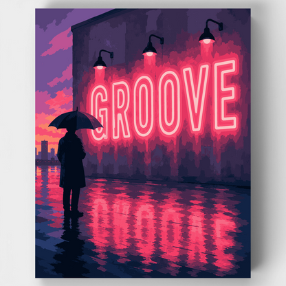 Neon Groove Wall - Paint by Numbers Kit