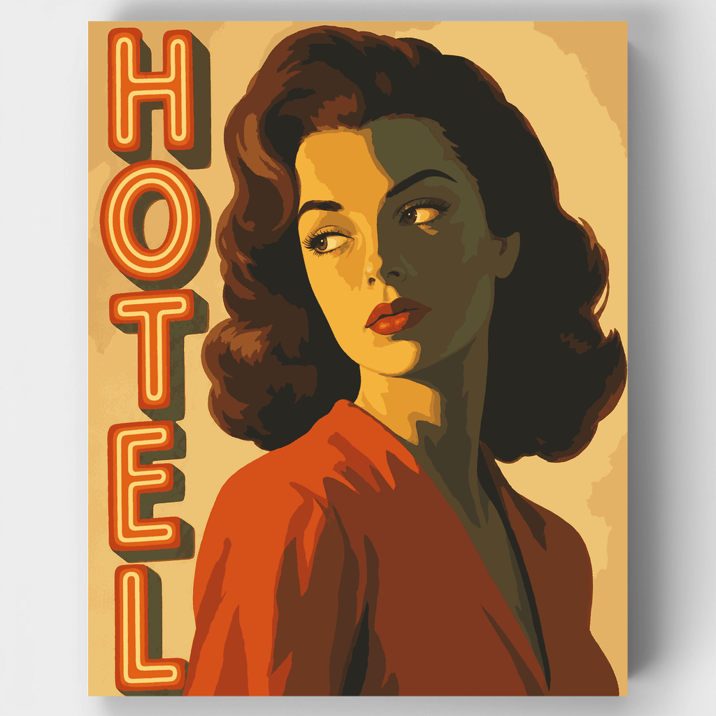 Kit de pintura por números - Neon Hotel Femme — Estándar