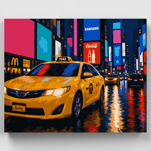 Neon Taxi Nights - Paint by Numbers Kit