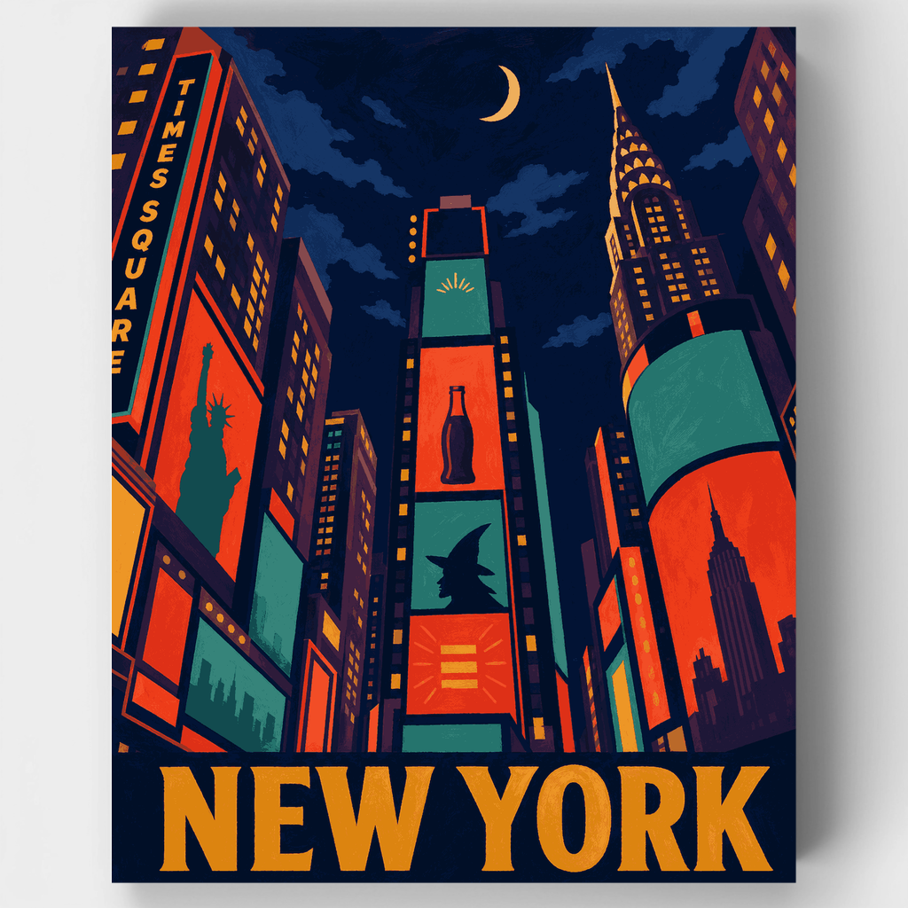 Noches de neón en Times Square - Kit de pintura por números — Estándar