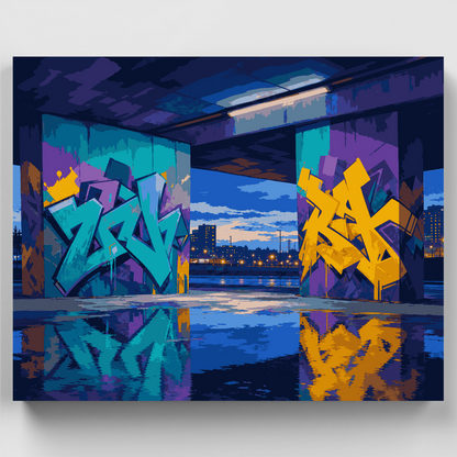 Neon Underpass - Paint by Numbers Kit