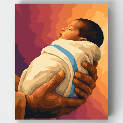 Newborn in Loving Hands - Paint by Numbers Kit