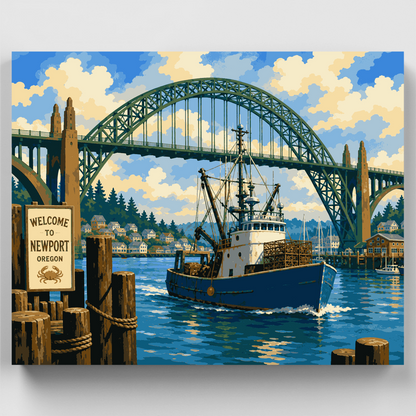 Newport Harbor Crab Boat - Paint by Numbers Kit