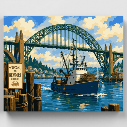 Newport Harbor Crab Boat - Paint by Numbers Kit