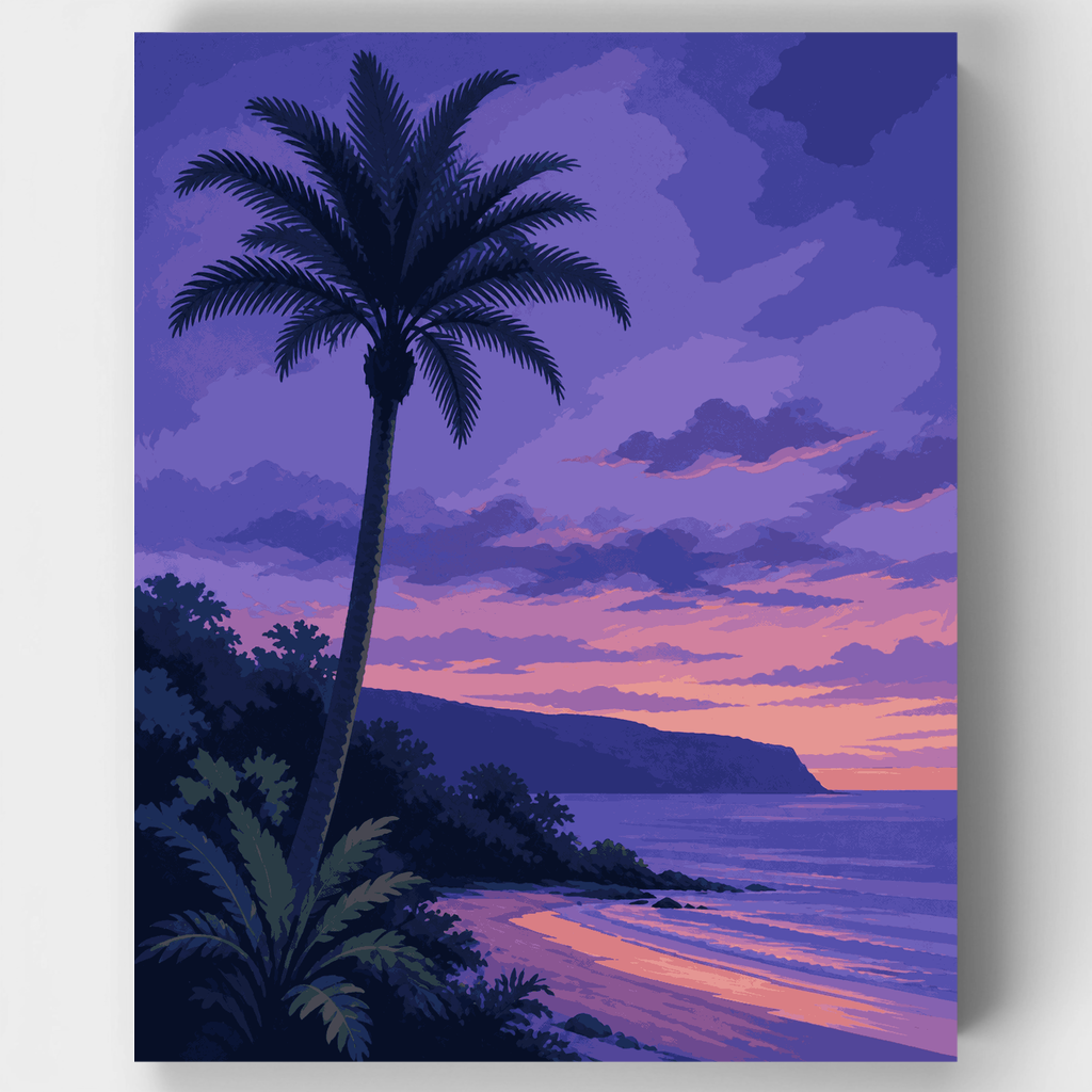Nikau Palm Twilight - Paint by Numbers Kit
