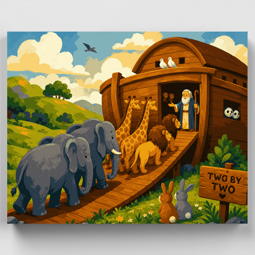 Noah's Ark Animals - Paint by Numbers Kit