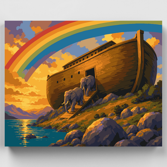 Noah's Ark Rainbow - Paint by Numbers Kit