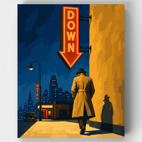 Noir Neon Down - Paint by Numbers Kit