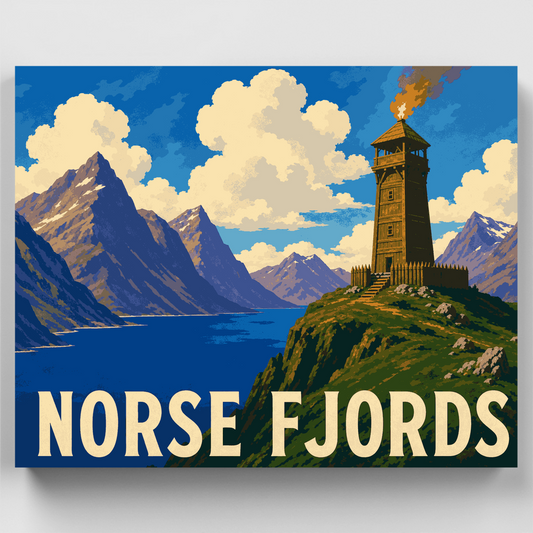 Norse Fjords Viking Watchtower - Paint by Numbers Kit