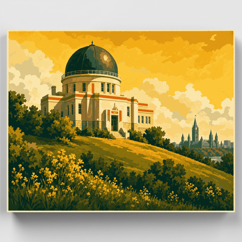 Observatorio en la colina - Kit de pintura por números — Estándar