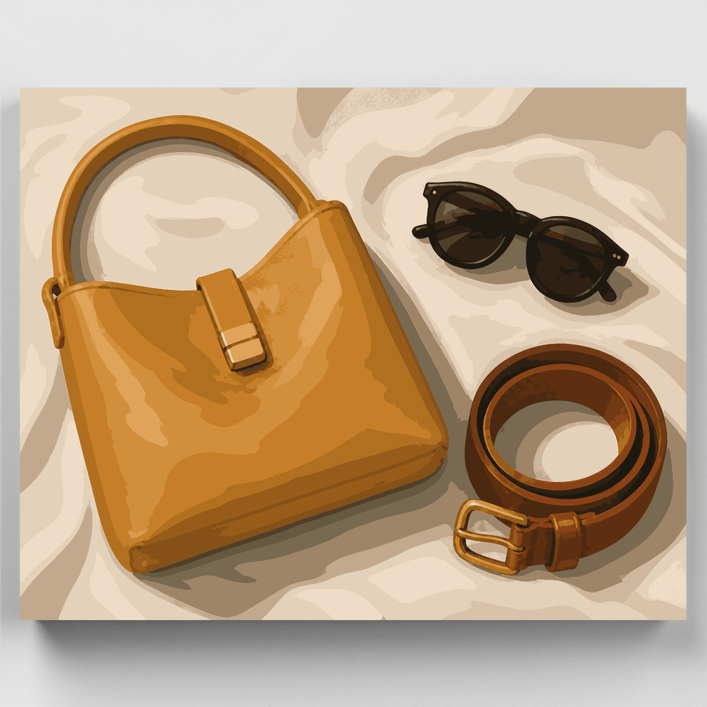 Bolso ocre (plano) - Kit de pintura por números — Estándar