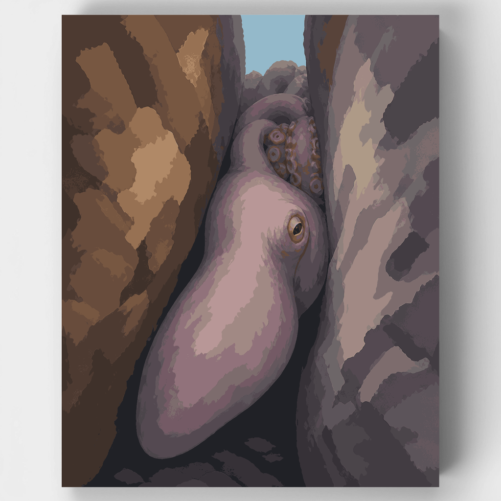 Pulpo en la grieta - Kit de pintura por números — Estándar