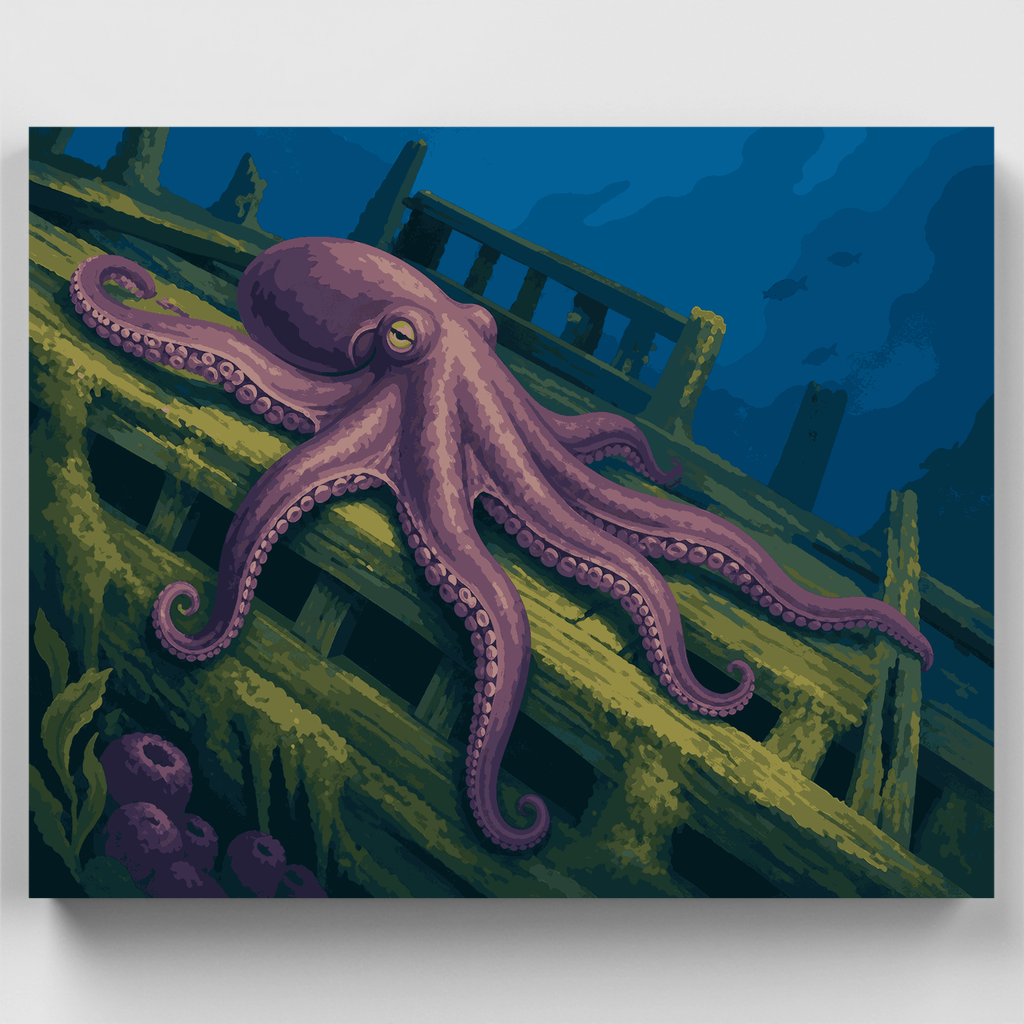 Octopus Shipwreck Guardian - Paint by Numbers Kit