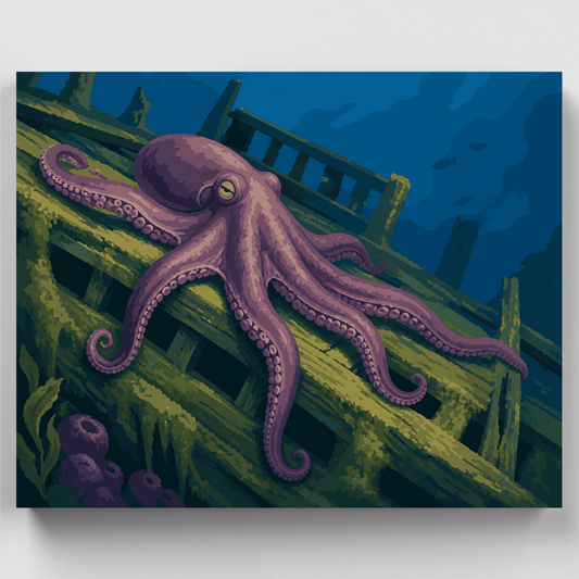 Octopus Shipwreck Guardian - Paint by Numbers Kit