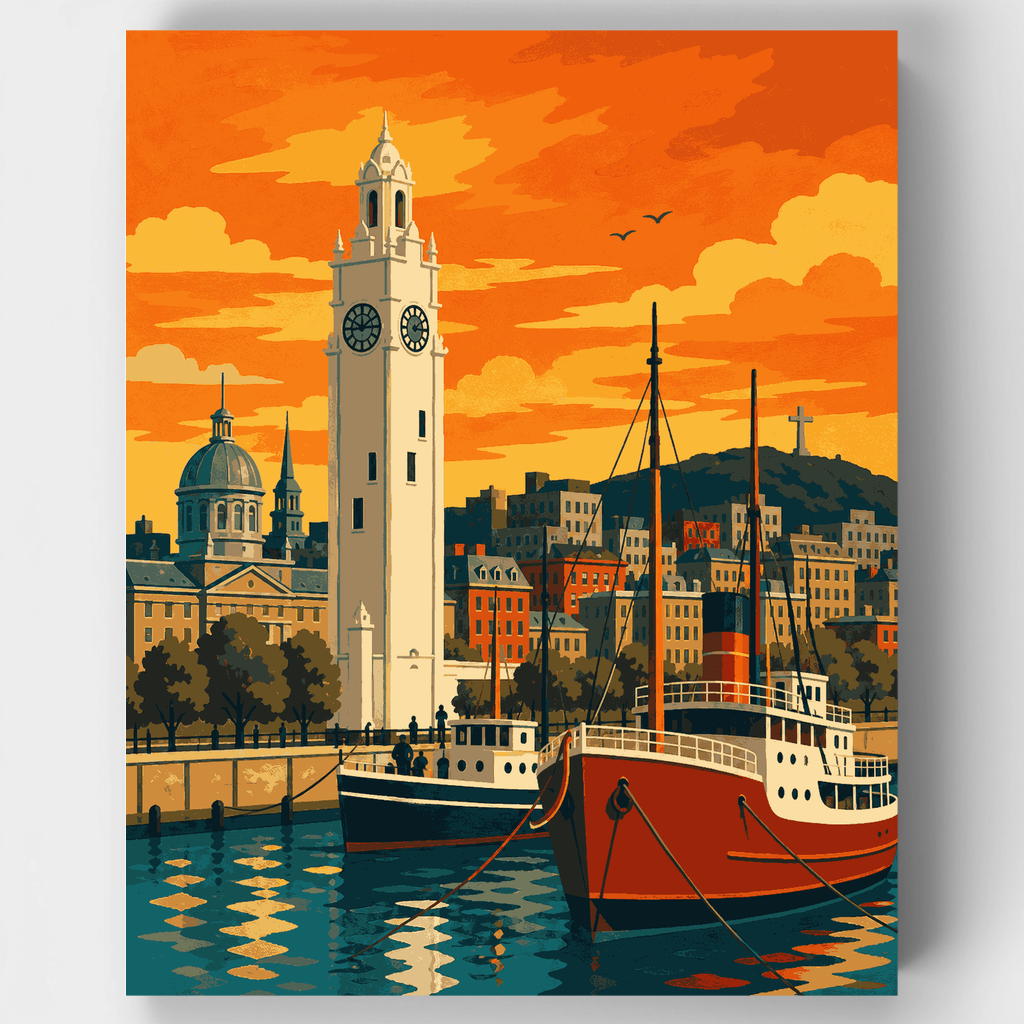 Torre del Reloj del Puerto Viejo - Kit de pintura por números — Estándar