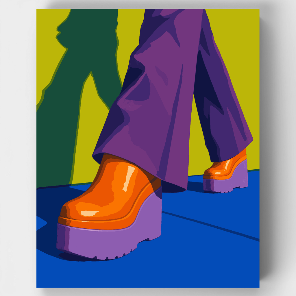 Zuecos de plataforma naranjas - Kit de pintura por números — Estándar