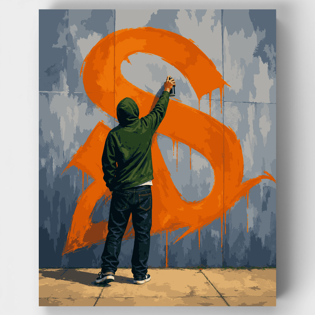 Kit de pintura por números - Graffiti Naranja S — Estándar