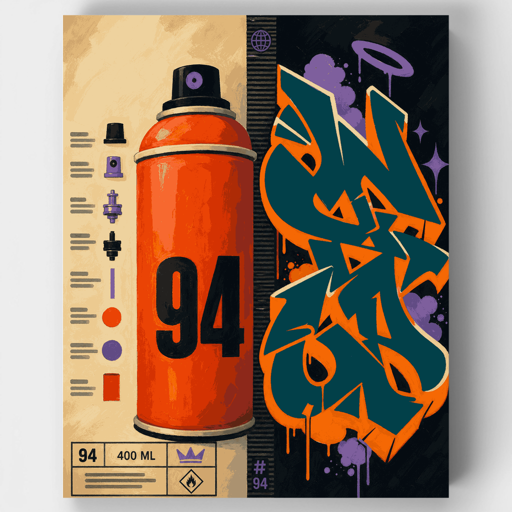 Orange Spray Can 94 - Paint by Numbers Kit
