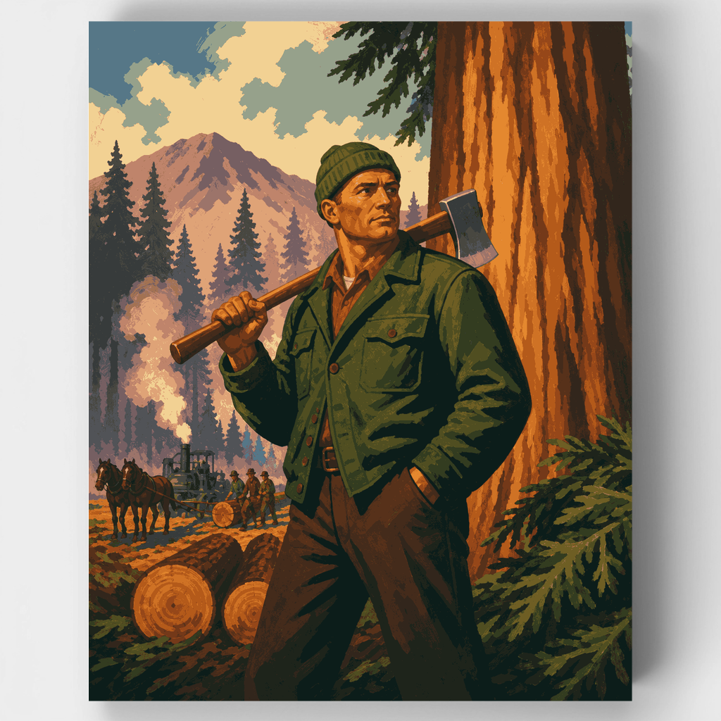 Leñador de Oregón - Kit de pintura por números — Estándar