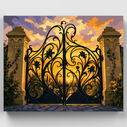 Ornate Iron Gates - Paint by Numbers Kit