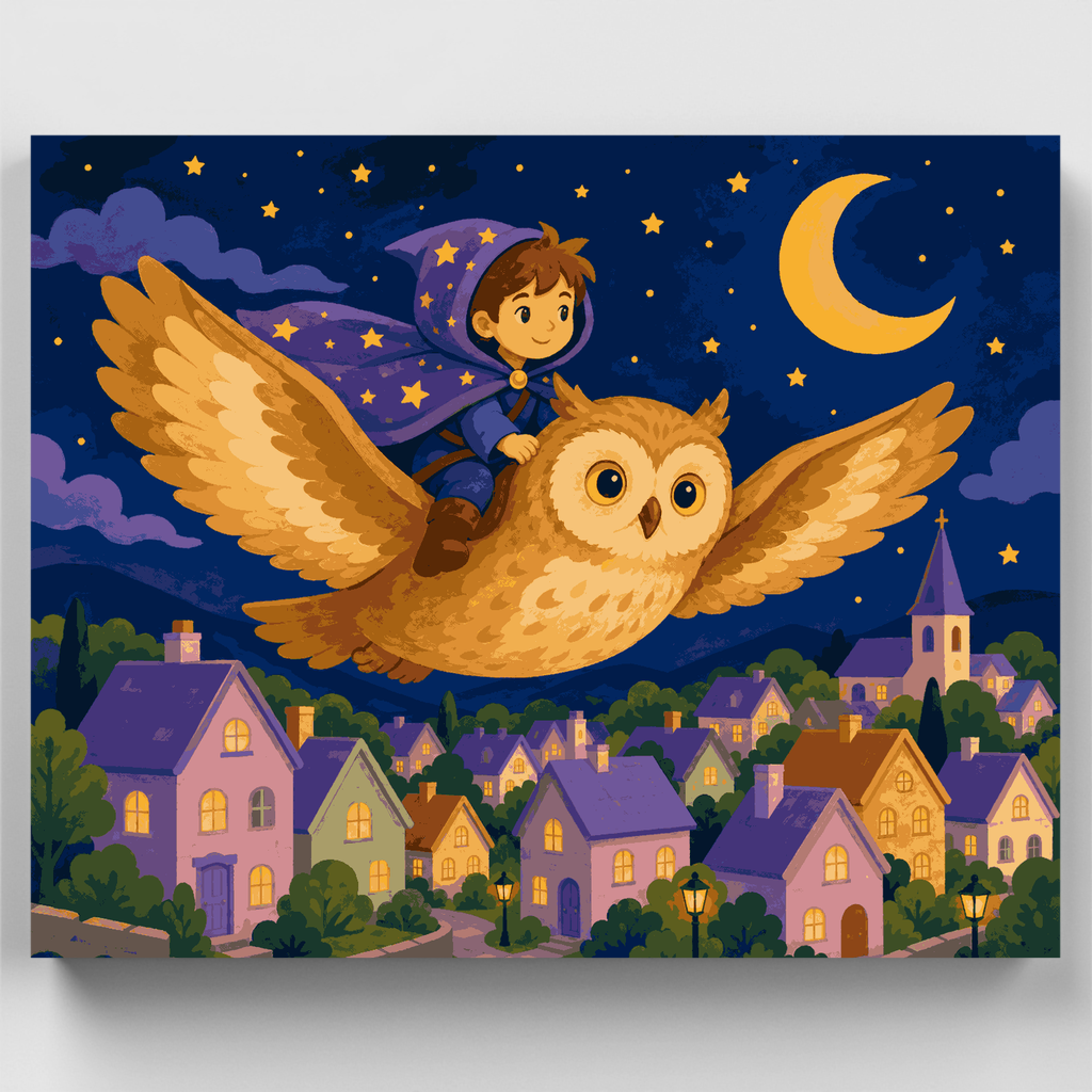Kit de pintura por números - Vuelo nocturno del búho — Estándar