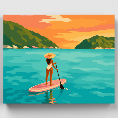 Paddleboard at Sunset - Paint by Numbers Kit
