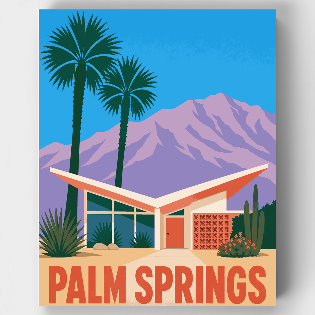 Kit de pintura por números: Casa de estilo moderno de mediados de siglo en Palm Springs — Estándar