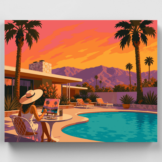 Palm Springs Poolside Painter - Paint by Numbers Kit