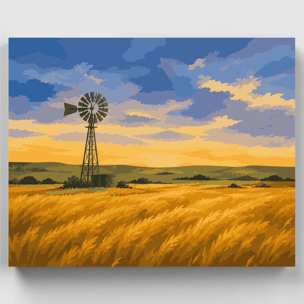 Panhandle Windmill Dawn - Paint by Numbers Kit