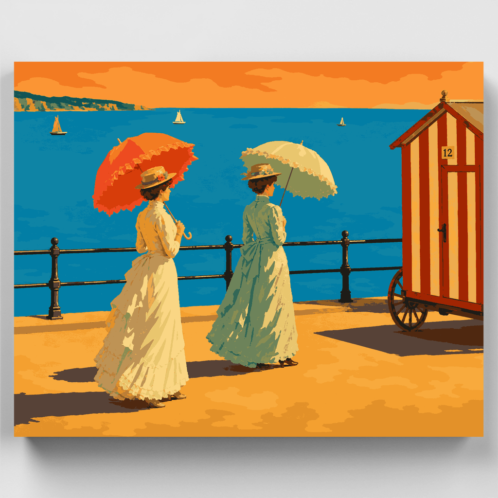 Parasols on the Promenade - Paint by Numbers Kit