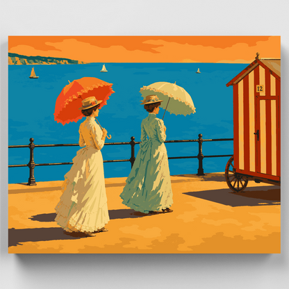 Parasols on the Promenade - Paint by Numbers Kit