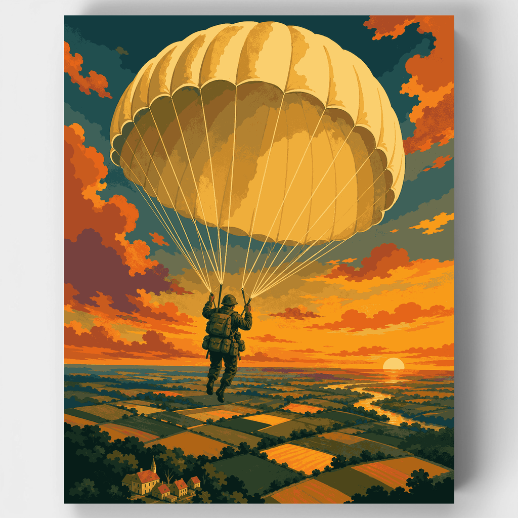 Paracaidista al atardecer - Kit de pintura por números — Estándar