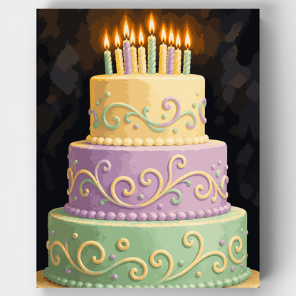 Pastel Tiered Celebration - Paint by Numbers Kit