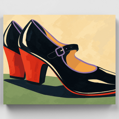 Patent Leather Heels - Paint by Numbers Kit