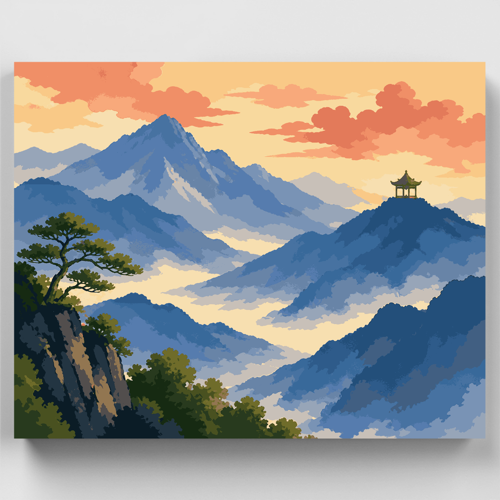 Pabellón en la niebla - Kit de pintura por números — Estándar