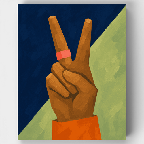 Peace Sign Hand - Paint by Numbers Kit