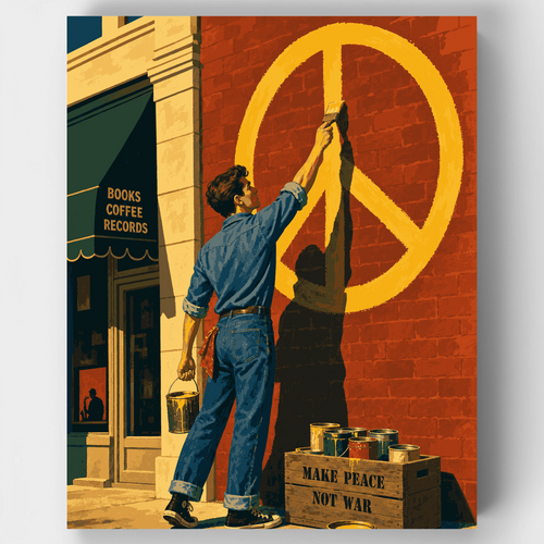 Peace Sign Mural - Paint by Numbers Kit